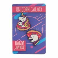 Значок на открытке Unicorn galaxy (Галактический единорог)