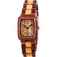 Деревянные Наручные часы Tense Sandalwood & Maple Two Tone Rectangular Mens Watch J8102SM