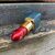 Газовая зажигалка Красная помада, голубой корпус