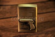 Зажигалка бензиновая Walther PPK (Вальтер ППК), латунь, в металлическом кейсе