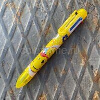 Ручка  шариковая 6 Color Smile Pen Смайл 6 цветов желтая